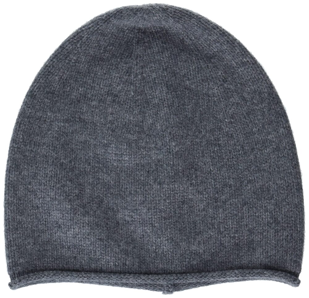1678 Boiled Cashmere Rolled Edge Beanie,Med Heather Grey,OS